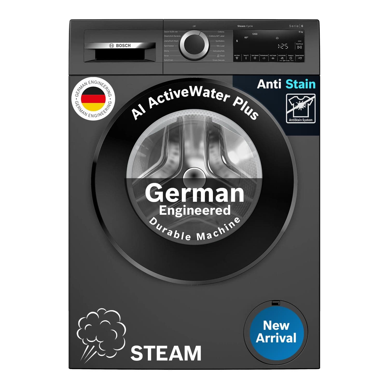 Bosch 9 kg 5 Star Front Load Fully-Automatic Washing Machine